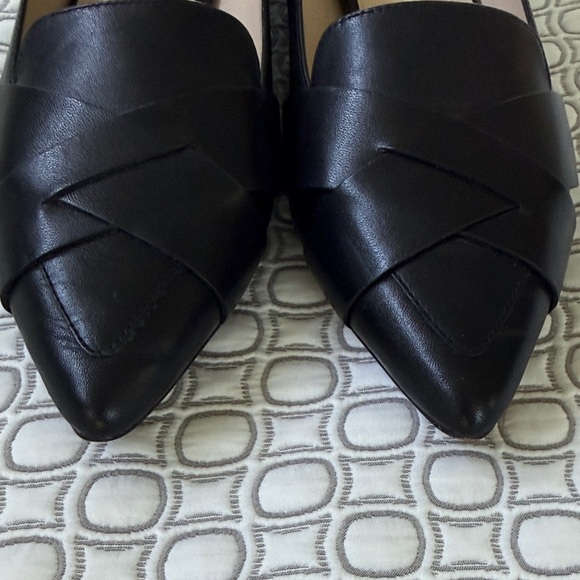 Cole Haan Black Pointed Leather Weave Flats - Picture 3 of 4